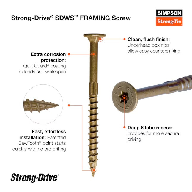 Simpson Strong-Tie Strong-Drive SDWS FRAMING Screw product graphic